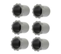 Mikikit 6pcs Silicone Mic Bottom Rod Sleeves Anti-rolling Protection for Handheld Microphones Skidproof Cover Grey Color for Live Performances and Events