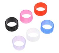 Mikikit 6pcs Silicone Racket Fix Rings Anti-slip Overgrip Protector Sweatband for Tennis and Badminton Handles, Mixed Colors Grip Bands for Sports and Outdoor Use