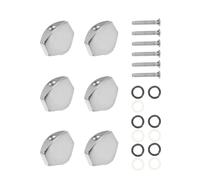 Mikikit 6pcs Silver Guitar Tuning Pegs Set Square Small String Tuner Caps for Electric Guitar and Bass String Locking Function Accessories for Acoustic and Electric Instruments