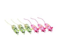 Mikikit 6pcs Soft Plush Catnip Mouse for Indoor Cats and Kittens Red Green Small Cat Chewing and Teasing Dental Fun Mouse