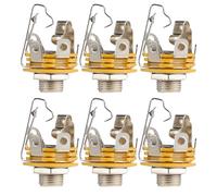 Mikikit 6pcs Stainless Steel Electric Guitar Jack with 2 Signal Legs and 2 Grounding Legs, Solidly Built Stereo Jack Plug for Live Sound Reinforcement and Recording Applications