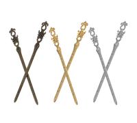 Mikikit 6pcs Unique Hair Pin Stylish Hair Accessory 16cm Alloy Flower Shape Vintage Retro Design Suitable for Weddings and Evening Parties Women Decoration
