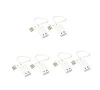 Mikikit 6pcs Usb to Audio External Sound Card Sound Card for Computer Independent Noise Reduction Microphone Input Headphone Output Plug and Play Safe Material