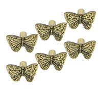 Mikikit 6pcs Zinc Alloy Butterfly Shape Drawer Knobs with Smooth Non-Scratch Surface, Single-Hole Vintage Cabinet Pulls for Dressers and Kitchen Cupboard Revamps, Easy Installation