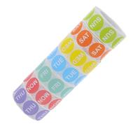 Mikikit 7 Rolls of Adhesive Weekday Labels 500pcs Per Roll, Copper Dot Stickers for Date and Week Management, Versatile Use on Folders and Notebooks, for Organising Days of The Week