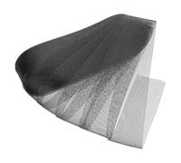 Mikikit 7cm Black Elastic Horsehair Braid Mesh Ribbon, 50 Yards Roll, Dress Shaping Trimming Accessory for Wedding Dresses, Dance Skirts, DIY Clothing and Handcraft Supplies