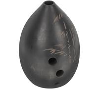 Mikikit 8-holes Ceramic Ocarina Black Clay Musical Instrument with Delicate Patterns, Easy to Play and Learn, for Professional Performance or Developing a Child's Interest in Music