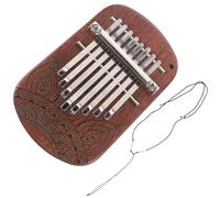 Mikikit 8-tone Mini Wooden Kalimba Thumb Piano Finger Piano for Beginners, Portable Patterned Finger Musical Instrument Suitable for Travel and Practice