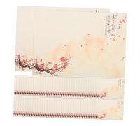 Mikikit 80 Sheets Vintage Writing Paper Creative Retro Letter Paper with Warm Color Stationery for Invitations Poems Notes Thank You Letters DIY Crafting and Message Writing