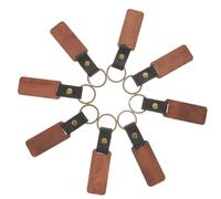 Mikikit 8pcs DIY Keychain Blanks Wooden Unfinished Keyrings with Smooth Surface for Bag Accessories and Box Decorations, Craft Supplies for Custom Lettering and Personalised Gifts