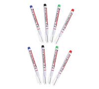 Mikikit 8pcs Multi Purpose Long Head Deep Hole Marker Pens Oil Based Permanent Ink with Fade Resistant Formula Tip for Industrial Woodworking Tile Outdoor and Business Use