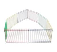Mikikit 8pcs Small Animal Playpen Fence Set for Hamsters Rabbits Guinea Pigs Chinchillas Hedgehogs, Colorful Rainbow Panels 35x23cm, Indoor Outdoor Bunny Exercise Enclosure