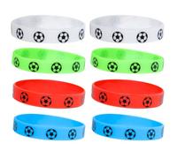 Mikikit 8pcs Soccer Wristbands Silicone Bracelets for Sports Events and Clubs, Soft to Touch, Reusable Football Accessories with Unique Design and Chic Appeal for Coaches and Players