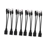 Mikikit 8pcs Splitter Adapter for Security Cameras 12V Power Supply Module for Monitoring Applications Compatible Devices