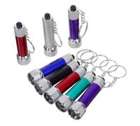 Mikikit 8pcs Ultra Bright Portable LED Flashlights Aluminium Alloy Keychain Mini Torch for Hiking and Outdoor Activities Random Color