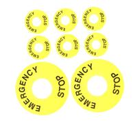 Mikikit 8pcs Yellow Emergency Stop Button Warning Ring PVC Safety Alert Circle for Push Button Switches Industrial Control Equipment