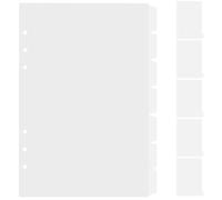 Mikikit A5 6-Hole Plastic Binder Tabs 14 Pcs with Bright Colour Design for Document and Notebook Organization at Office, School and Home