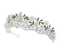 Mikikit Accessory Headband Versatile Bride's for Beauty Enhancing the Elegant Crystal Crown Pearl Tiara with Rhinestone Crown Tiaras Vintage and Hairband Wedding