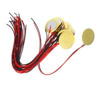 Mikikit Acoustic Guitar Pickup Transducer with Brass Material Piezo Discs 15pcs Sturdy and Wide and 25cm Lead Wire, Resonant Frequency 1.8 Khz, Suitable for Drums and Contact Mics