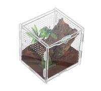 Mikikit Acrylic Reptile Breeding Box Transparent Small for Jumping Spiders Lizards and Insects Compact Escape Habitat for Home Use Enclosure for Pet Care
