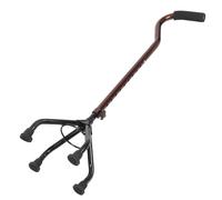 Mikikit Adjustable Aluminum Alloy Quad Walking Cane for Seniors with Curved Handle, Detachable Outdoor Walking Stick for Camping and Hiking, Height Adjustable Mobility Aid