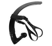 Mikikit Adjustable Front-mount Swimming Snorkel with Silicone and One-way Purge Valve, Wet/dry Semi-dry Tube with Head Strap for Swim Training and Lap Swimming, Black