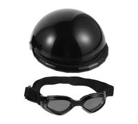 Mikikit Adjustable Pet Helmet and Dog Decorative Glasses Set with Plastic Safety Hat for Cats and Dogs M Size, Photo Prop for Pet Protection and Outdoor Use