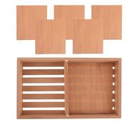 Mikikit Adjustable Spanish Cedar Cigar Tray Humidor Box with Humidity Sheets and Dividers for Desktop Organization and Study Natural Aroma Enhancement Brown Wood Storage