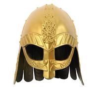 Mikikit Adult Viking Helmet Bronze Headgear - Medieval Knight Costume Prop for Halloween, Themed Gatherings, Renaissance Festivals, and Role-Play