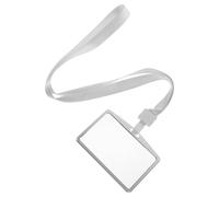 Mikikit Aluminum Alloy Card Holder with Lanyard Protective Card Sleeve for Work Ids Transparent Window Badge Holder for Staff Student Bus Pass Metal Case for Office and Travel
