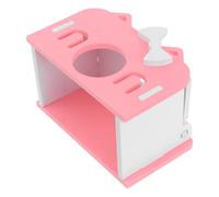 Mikikit Animal Hideout House for Climbing and Resting Small Wooden Warm and Relaxing Pet Hut with Bright Pink Colour, Indoor Cage Accessory for Hamsters and Guinea Pigs