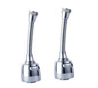Mikikit Anti-Splash Faucet Nozzle Tap Extender for Bathroom and Kitchen Sink, 12cm Splashproof Sprayer Head with Pressure Boost, 2pcs Set for Home Use