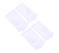 Mikikit Anti-Uv Half Finger Gloves Elastic Spandex 2 Pairs Thin Breathable Gloves for Outdoor Cycling and Nail Art Use