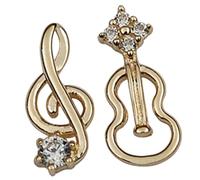 Mikikit Asymmetrical Music Note Earrings with Golden Color 1 Pair Alloy Material Minimalist Style on Birthday or Holiday for Women Gift for Music Lovers