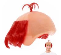Mikikit Bald Samurai Wig for Men Cosplay Funny Costume Props Bald Head Cap Comfortable Breathable Wig Prop
