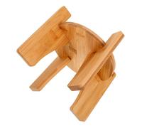 Mikikit Bamboo Drink Dispenser Stand Base 5 Pcs round Minimalist Style Bamboo Base Practical Display Stand for Crafts