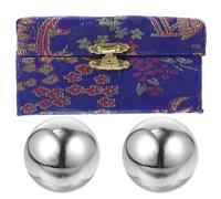 Mikikit Baoding Metal Training Balls Hand Exercise Massage Rolling Balls 50mm Hollow Hollow Steel for Muscle Therapy and Stress Relief Set