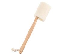 Mikikit Bath Brush Loofah Sponge Brush with Handle Skin Exfoliating Natural Bath Sponges Large Wooden Handheld Loofah Removes Dull Flakes and Body Cleaning for Adults