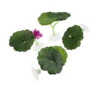 Mikikit Betta Fish Leaf Pad Hammock 4Pcs Floating Artificial Betta Fish Bed with Suction Cups Silicone Plastic Material