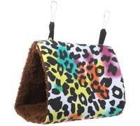 Mikikit Bird Nest Hammock Leopard Print Comfortable Hanging Bed for Parrot Cage Winter Use