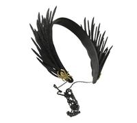 Mikikit Black Gothic Style Hair Hoop Headband with Wing and Spider Design, Felt and Alloy Material Halloween Hair Decor for Party and Group Photos