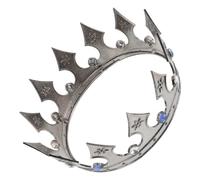 Mikikit Black Metal King Crown Headpiece for Adults, Regal Style