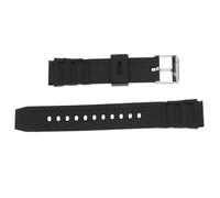 Mikikit Black Silicone Watch Band Strap 18mm Waterproof Sturdy Replacement with Strong Durability and Comfortable Wearing Suitable for Climbing and Diving
