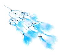 Mikikit Blue and White Plume Dream Catcher Wall Hanging, Handmade Indoor Decorative Dreamcatcher for Bedroom and Living Room, Creative Bohemian Wall Ornament