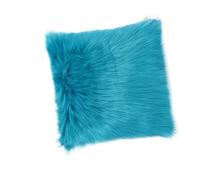 Mikikit Blue Plush Cushion Cover Decorative Cushion 45x45cm Soft Fluffy Throw Pillow Case Warm in Winter Comfortable to Touch for Home Sofa