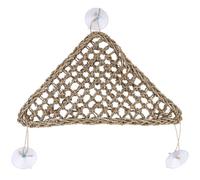 Mikikit Breathable Lizard Mesh Hammock for Anole and Gecko with Sturdy Brown Mesh Cloth Material, Includes Suction Cup and Metal Ring Accessories, Climbing Net for Reptile Exercise