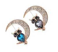 Mikikit Brooch Pins Lightweight Alloy 2pcs Creative Owl Shaped Clothes Decoration Stylish Colourful Oil Droplet for Women Suitable for Daily Use and Prom