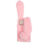 Mikikit Bunny Ear Phone Case Fluffy Cartoon Furry Cover Compatible with Iphone 13 Soft Plush Mobile Phone Shell for Kids Girls Women