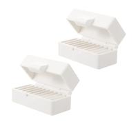 Mikikit Button Battery Storage Case 2Pcs White Multi-Slot Organizer for 2032/2025 Button Cells, Compact Holder Box for Household and Travel Storage