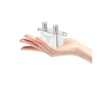 Mikikit Cable Splitter Silver 5-2400mhz 2 Way Aluminum Alloy Digital Signal Splitting Compatible with Catv System for High Speed Amplified Antennas